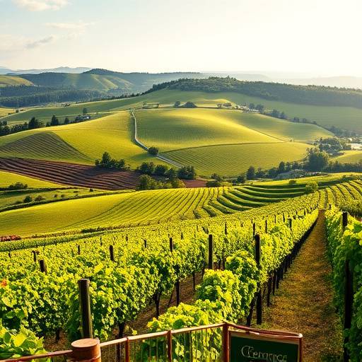Aper√§u du lieu de tournage: Vignoble de Bourgogne avec collines verdoyantes
